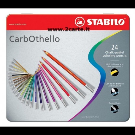 Stabilo Carbothello Scatola Metallo da 24 colori assortiti