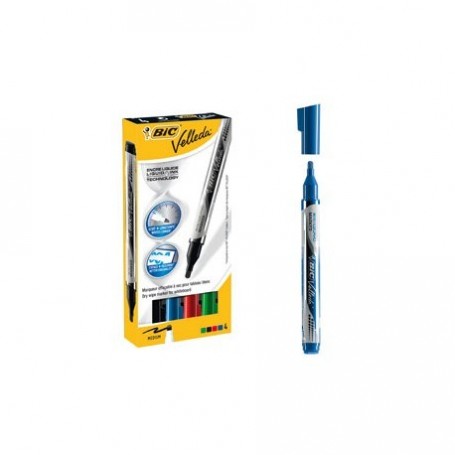 BIC VELLEDA ASTUCCIO 4 MARCATORI PUNTA TONDA