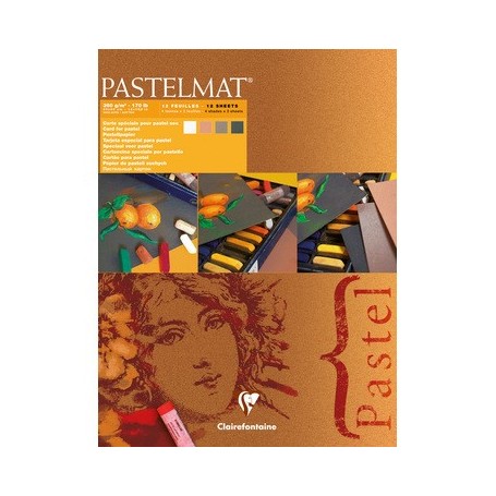 BLOCCO CLAIREFONTAINE PASTELMAT N.2 30X40CM-12FF-360GR-4COL.