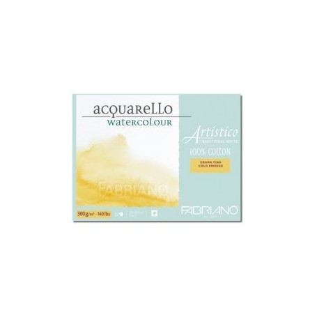 BLOCCO FABRIANO ACQUERELLO coll. 4 lati Artistico Traditional White GRANA FINE 35,5x51 300 g/m2