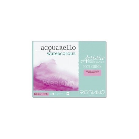 BLOCCO FABRIANO ACQUERELLO coll. 4 lati Artistico Traditional White GRANA SATINATA 30,5x45,5 300 g/m2