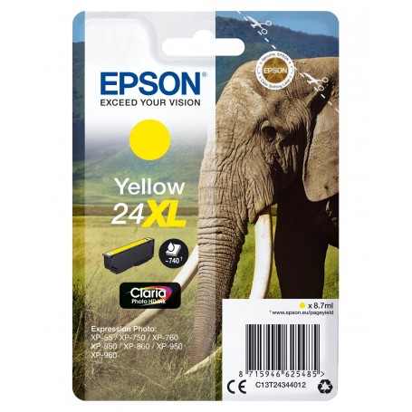 Cartuccia Epson 24 XL -elefante- giallo alta capacità