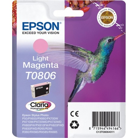 Cartuccia Epson T0806 -colibrì- magenta CHIARO