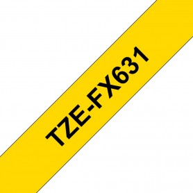 Nastro Brother TZE-FX631 12mmX8m colore nero giallo