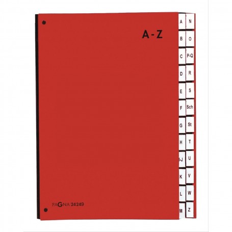 classificatore alfabetico a-z 26,5x34x3,5cm rosso