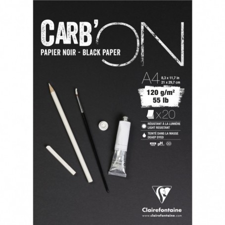 BLOCCO CLAIREFONTAINE CarbON A4 20FF 120 GR