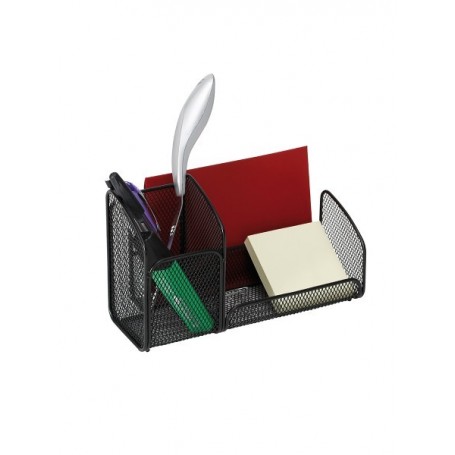 ORGANISER DA SCRIVANIA IN METALLO TRAFORATO COLORE NERO - 3 SCOMPARTI