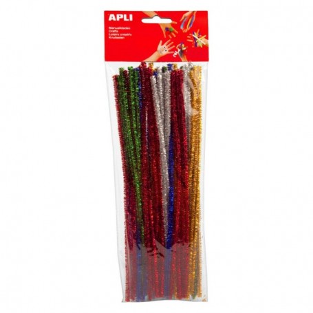 50 Scovolini Ciniglia Glitter Assortiti