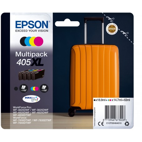 Pack 4 cartucce Epson 405 XL -valigia- alta capacità CMYK