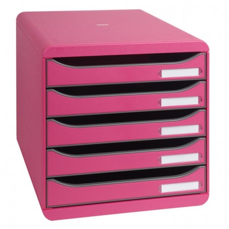 BIG-BOX PLUS - Cassettiera 5 cassetti lampone - Dimensioni : Prof. 34,7 x Larg. 27,8 x Alt. 27,1 cm