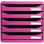 BIG-BOX PLUS - Cassettiera 5 cassetti lampone - Dimensioni : Prof. 34,7 x Larg. 27,8 x Alt. 27,1 cm