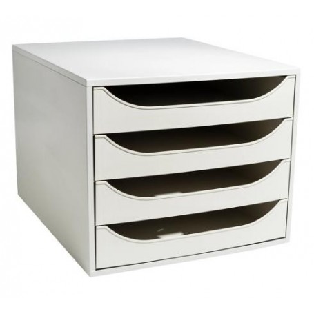 Cassettiera da scrivania ECOBOX - 4 cassetti - grigio