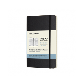 MOLESKINE AGENDA 12 MESI MENSILE POCKET COPERTINA MORBIDA NERO  2022