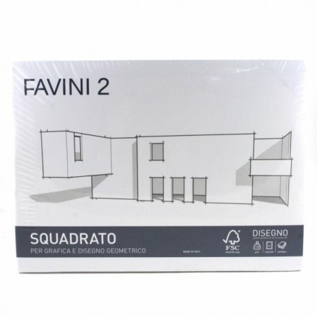 FOGLI "FAVINI 2": BLOCCO LISCIO SQUADRATO  D3 33X48cm - 10fogli ï¿½ 110gr