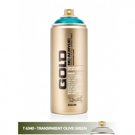 MONTANA GOLD TRANSPARENT 400ML T 6340 OLIVE GREEN- disponibile solo in negozio, non si effettuano spedizioni