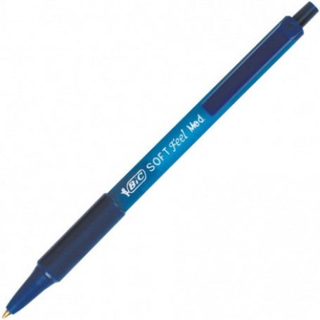 penna a sfera BIC SOFT FEEL medium point -1 mm- BLU