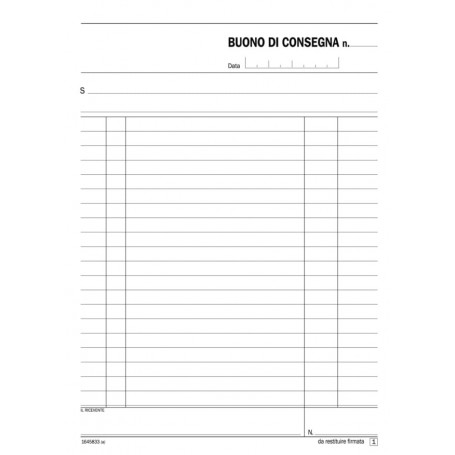 Blocco Buoni Consegna 33X3 Aut    21,5X14,8