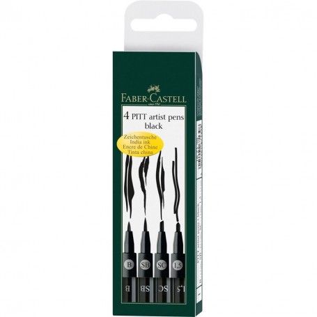 PITT ARTIST 4 PEN BLISTER NERO TRATTO SC-SB-1,5-BRUSH