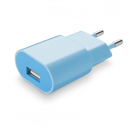 CARICABATTERIA RETE USB 1A BLU