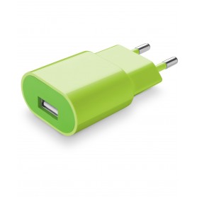 CARICABATTERIA RETE USB 1A VERDE