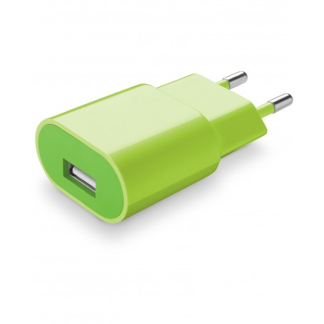 CARICABATTERIA RETE USB 1A VERDE