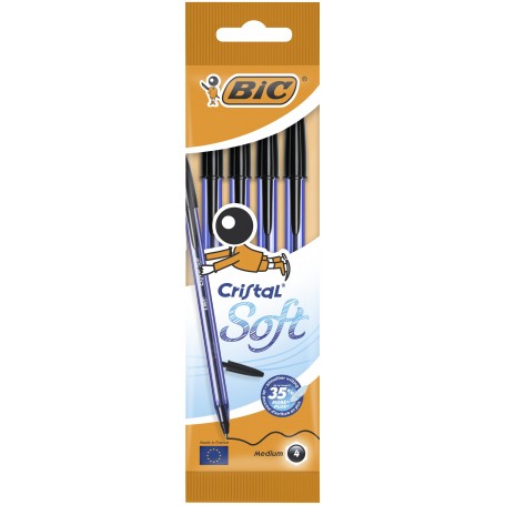 ASTUCCIO 4 BIC CRISTAL SOFT  NERO