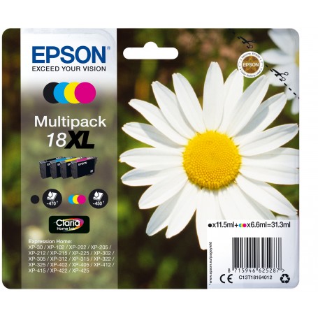 multipack Epson 18 XL margherita  4 cartucce alta capacità