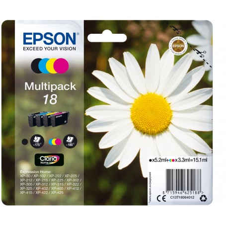 multipack Epson 18 margherita nero ciano magenta giallo