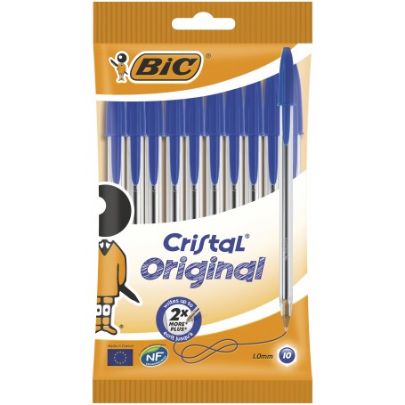 Astuccio 10 BIC CRISTAL MEDIUM  blu