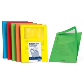 cartellina folder con finestra giallo sole 22x31cm 10ff 140gr