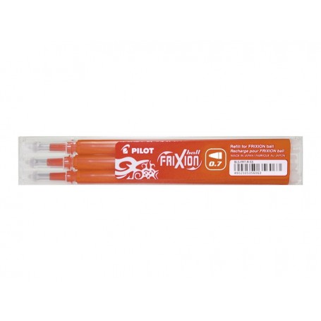 set 3 refill sfera frixionball 0.7mm arancio pilot