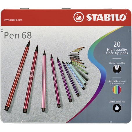 STABILO PEN 68 SCAT.METALLO DA 20 COL.ASS.