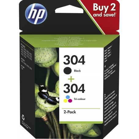 pack 2 cartuccia HP 304 1 nero + 1 colore