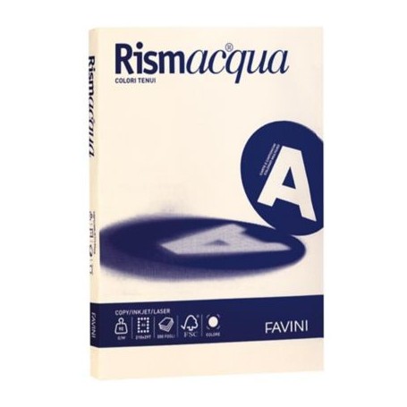 carta colorata rismacqua small 50 fogli avorio � a4 21x29,7cm - 200gr