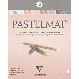 BLOCCO CLAIREFONTAINE PASTELMAT N.2 24X30CM-12FF-360GR-4COL.