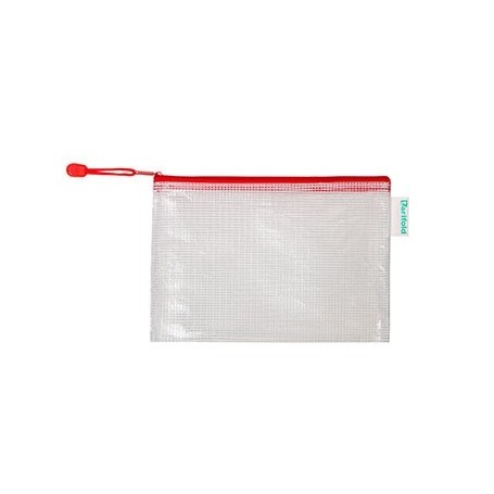 BUSTA CON ZIP A5 ROSSO. IN ROBUSTO PVC RINFORZATO, ULTRARESISTENTI E DUREVOLI, IDEALI PER ARCHIVIARE, TR