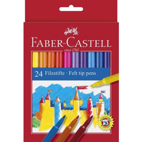 ASTUCCIO IN CARTONE DA 24 CASTELL STANDARD, PUNTA FINE PENNARELLI 24  COLORI