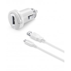 KIT CARICABATT. AUTO 2A MICROUSB BIANCO