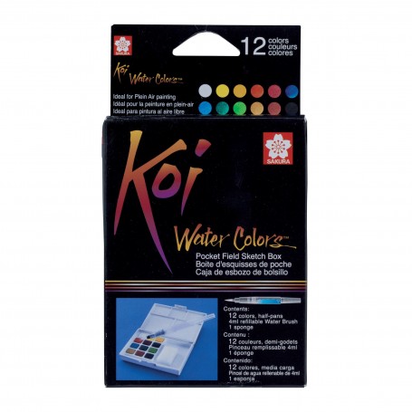 KOI WATERCOLOR SKETCHBOX 12 TRAVELSET