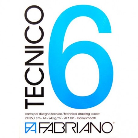 Blocco Tecnico 6 25X35Cm 20Fg 240Gr Liscio Fabriano