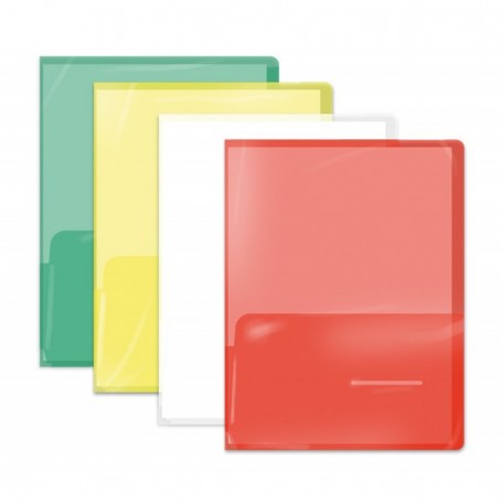 Cartellina Con Doppia Tasca Interna. Linea Transparent Per Formati A4 - Colori Assortiti Trasparenti